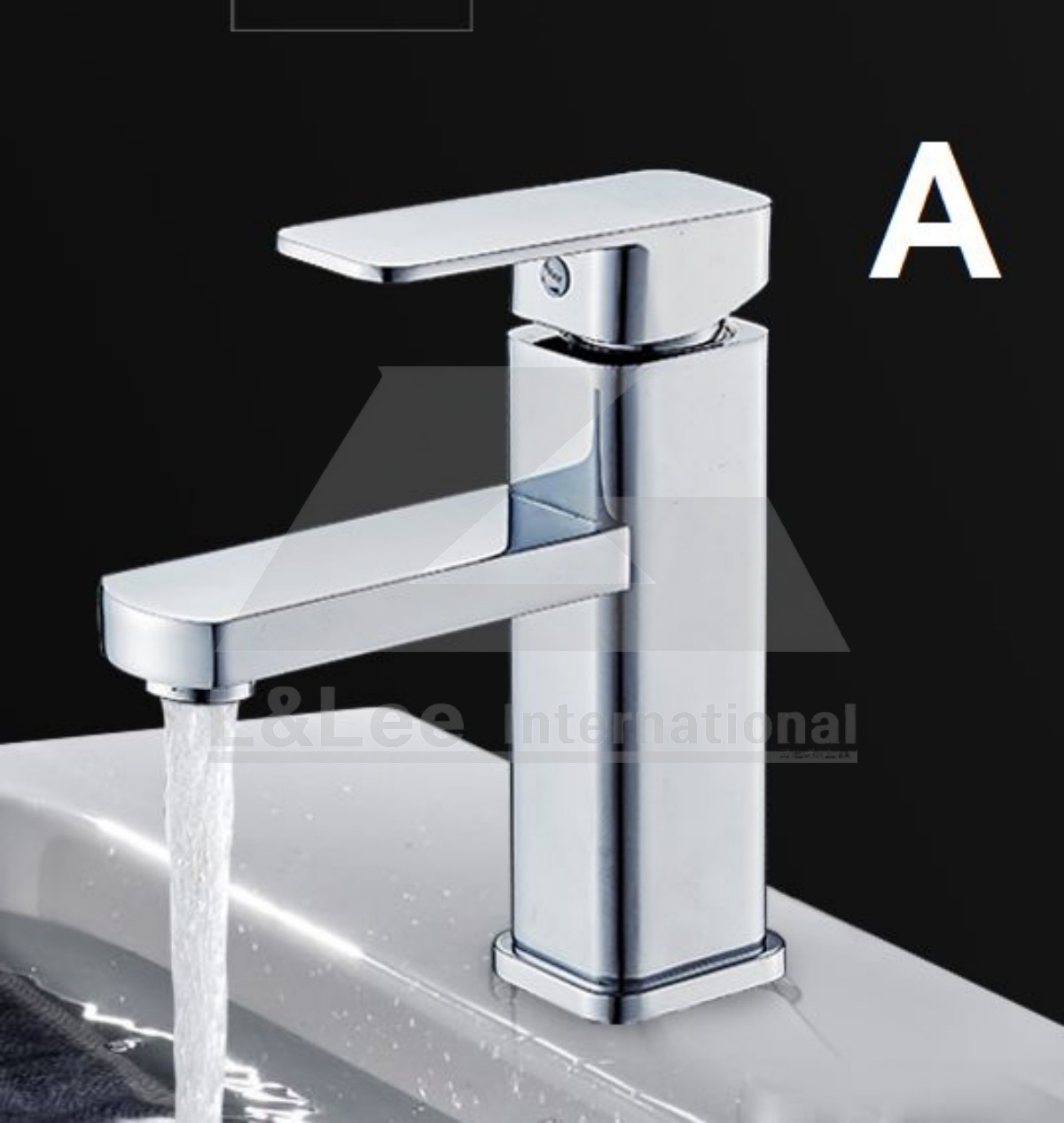 Square Chrome Basin Mixer Tap 